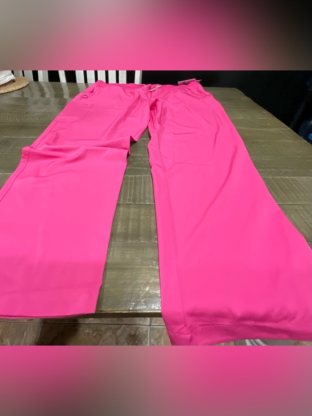Scrubs pants for women Bright Hot Pink Straight-Leg Pants - Picture 2 of 6